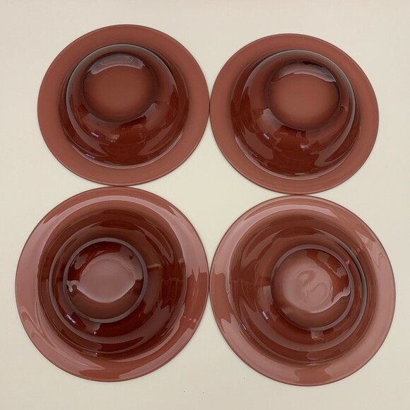 Unbranded Purple or Brown Glass Fruit Sauce Bowls 6 1/4" Lot of 4 - Picture 3 of 5